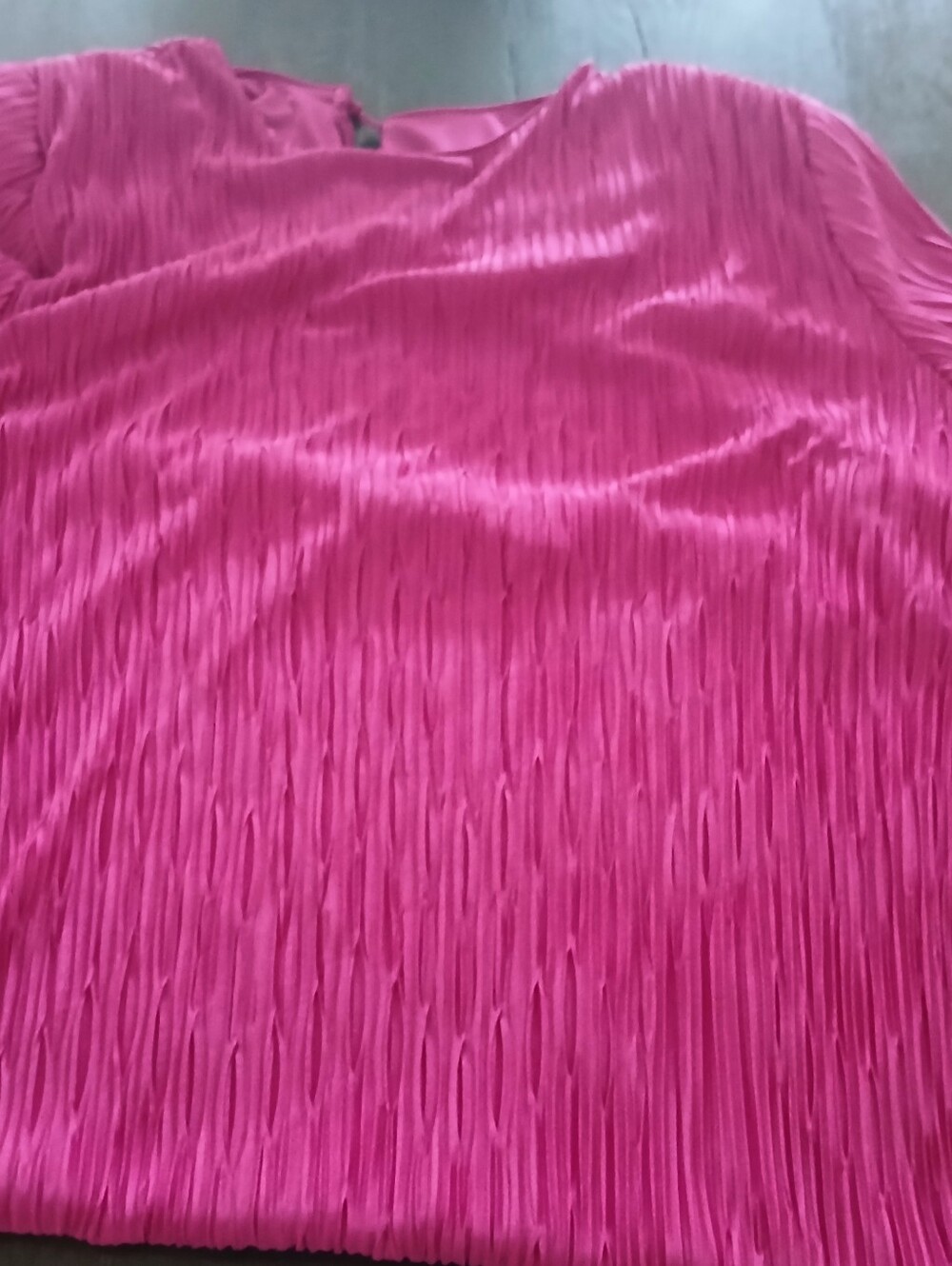 Plus Size Pink Tunic Scruntched Women's Top Padded Shoulders Size:2XL - Picture 8 of 9
